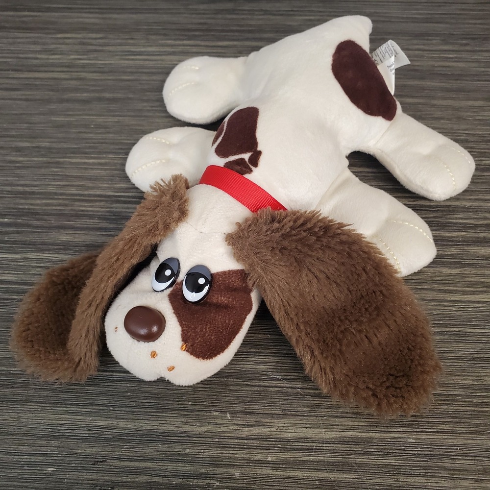 Basic Fun Pound Puppies 9" Small Gray & Brown Spotted Dog Plush Shaggy Ears 2022